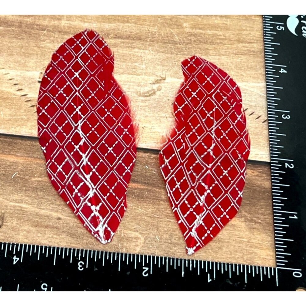 ArtMinds RED / SILVER Stenciled Feathers 3 PACKS 279697 HOLIDAY